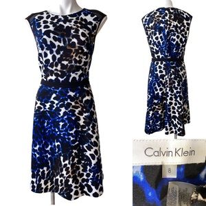 Calvin Klein 8 animal print A-line dress